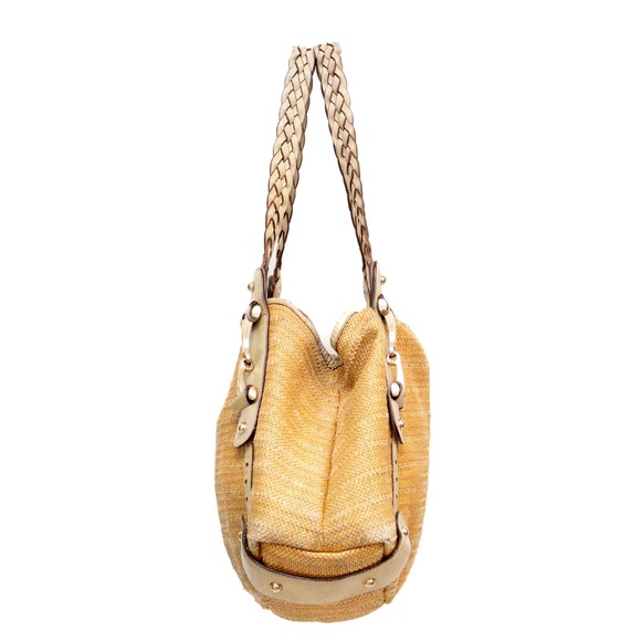 Auth Gucci Pelham Raffia Shoulder Hand Bag Womens Medium Beige Leather Strap - Picture 4 of 15